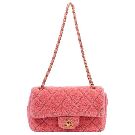 furry pink chanel bag|pink Chanel flap bag.